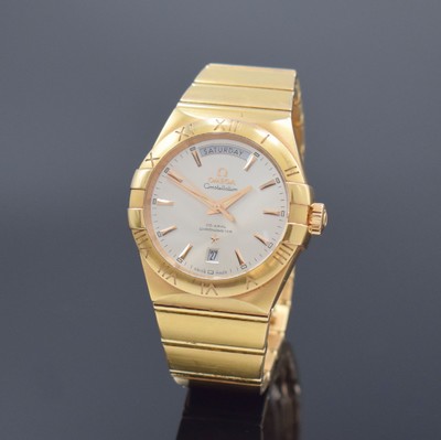 OMEGA seltene Herrenarmbanduhr Constellation Co-Axial Chronometer in Roségold 750/000 mit Tag und Datum, Automatik, Schweiz um 2010, massives, ...