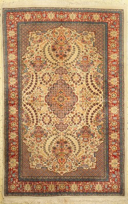 Lahor fein, Pakistan, ca. 60 Jahre, Korkwolle auf Baumwolle, ca. 202 x 140 cm, EHZ: 1-2