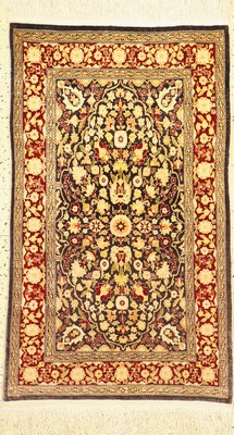 Hereke Seide fein, Türkei, um 1960, reine Naturseide, ca. 106 x 66 cm, EHZ: 1-2