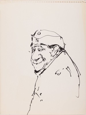 Carolus Vocke, 1899 Heilbronn - 1979 Mannheim, Aquarell und 7 Skizzen, meist signiert, a. Aquarell, Altrhein mit Boot, signiert und dat. 8/68, ca. 46 ...