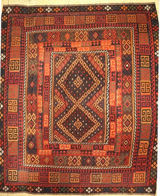 Maymaneh Kelim, Afghanistan, um 1930/1940, Wolle auf Wolle, ca. 366 x 325 cm, EHZ: 1-2
