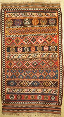 Ghaschgai Kelim antik, Persien, um 1900, Wolle auf Wolle, ca. 283 x 163 cm, EHZ: 1-2