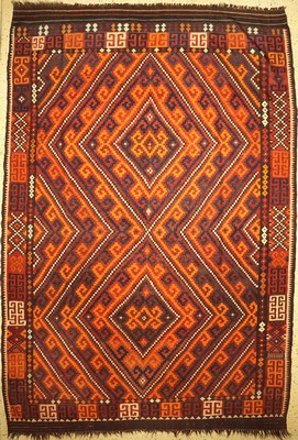 Maymaneh Kelim, Afghanistan, um 1930/1940, Wolle auf Wolle, ca. 397 x 270 cm, EHZ: 2
