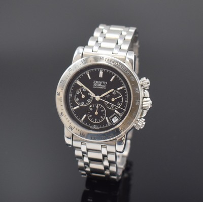 ZENITH El Primero Rainbow Schaltradchronograph, Automatik, verschr. Edelstahlgeh. inkl. orig. Gliederband m. dopp. Faltschl., schwarzes Zifferbl. m. ...