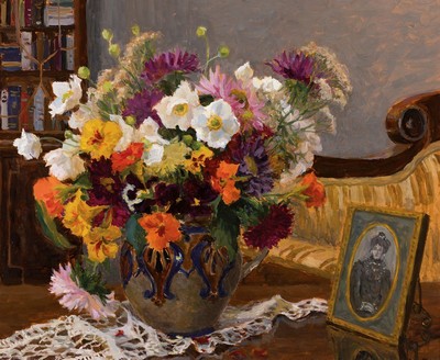 Anna Vilenskaya, geb. 1968 Moskau, "Erinnerung", 1999, signiert, Öl/Karton, 45x55cm, Rahmen 59x69 cm, verso bez., mit Zertifikat der ...