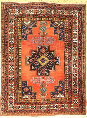 Afschar alt, Persien, um 1940, Wolle auf Wolle, ca. 170 x 125 cm, EHZ: 3(Trittfalten)