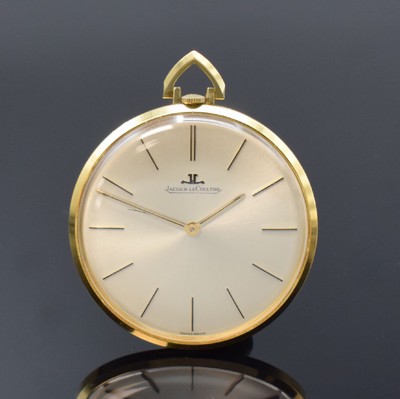 Jaeger-LeCoultre Frackuhr in GG 750/000 Referent 9019, Schweiz um 1960, Handaufzug, 2-teil. Gehäuse, Boden gedr., silb. Zifferbl. m. aufges. gold. ...