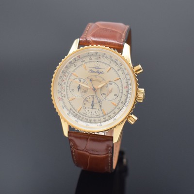 BREITLING auf 1000 Stück limitierter Armbandchronograph Navitimer Montbrillant Sondermodell "Blue Angels" Referenz H30030.1 in GG 750/000, ...