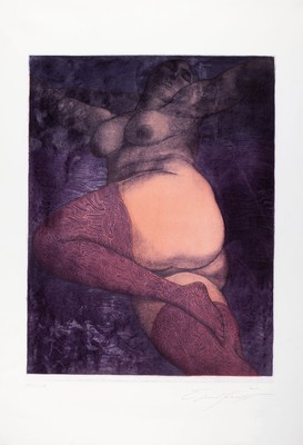 Ernst Fuchs, 1930 Wien-2015, Große Nana, Farblithographie, handsigniert und num. XXIV/LXX, Abb. ca. 64x49.5cm, Blattgr. ca. 90x63.5cm, u.Gl., R. ca. ...