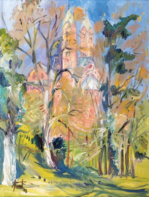 Georg Günther Zeuner, 1923 Dresden-2011 Speyer, Blick auf den Dom zu Speyer, Öl/Lwd, sign. und dat. 78, ca. 80x60cm, R. ca. 91x71cm