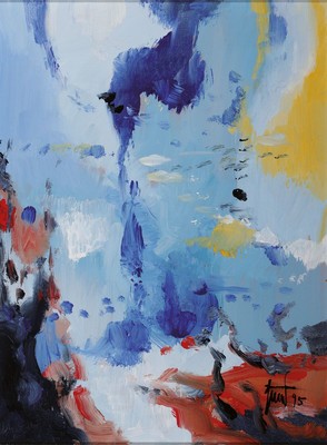 Georg Günther Zeuner, 1923 Dresden-2011 Speyer, Seeluft, Acryl auf Malkarton, re. u. sign. und dat. 75, rückseitig betitelt, ca. 39x30cm, R. ca. ...
