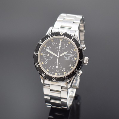 CHRONOSPORT Armbandchronograph Referenz 20.5- 02, Automatik, beids. verg. Edelstahlgeh. inkl. neutr. Gliederband m. Faltschl., Boden und Krone ...