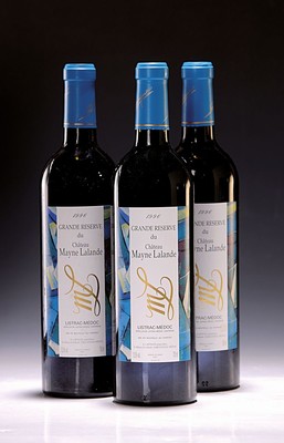 3 Flaschen 1996 Chateau Mayne Lalande, Listrac-Medoc, ca. 750ml, 12,5% Vol., High Fill
