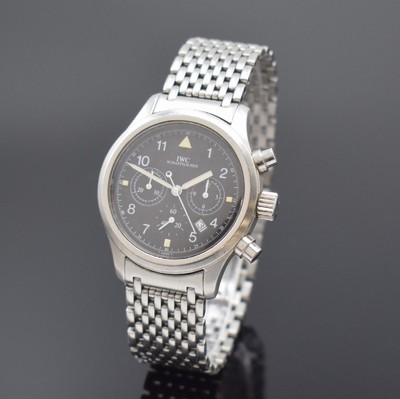 IWC Herrenarmbanduhr "DER FLIEGERCHRONOGRAPH" Referenz 3741, quarz, Schweiz um 1992, Edelstahlgeh. inkl. orig. Gliederband m. dopp. ...