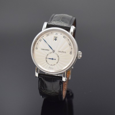 CHRONOSWISS Delphis Herrenarmbanduhr in Edelstahl Referenz CH 1423, Schweiz um 2000, Automatik, beids. vergl. Geh., Boden geschr., Lederband m. ...