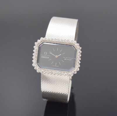 OMEGA seltene Damenarmbanduhr DE VILLE Linie "Emeraude" in WG 750/000 designed von Andrew Grima Referenz 8343, Schweiz um 1972, Handaufzug, ...