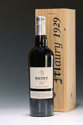 1 Flasche 1929 Maury Vin Doux Naturelle, Maury (Grenache Noir & Carignan), über 60 Jahre gereift, ca. 750ml, 16% Vol., Füllhöhe 0,9 cm unter ...