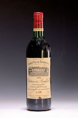 1 Flasche 1976 Chateau du Bosquet, Cotes de Bourges, ca. 730ml, Etikett beschmutzt, Upper Mid Shoulder