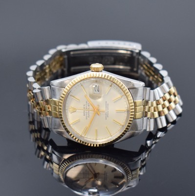 ROLEX Herrenarmbanduhr Oyster Perpetual Datejust Referenz 16013, Automatik, Schweiz um 1980, Chronometer der Superlative in Edelstahl/Gold kombiniert ...