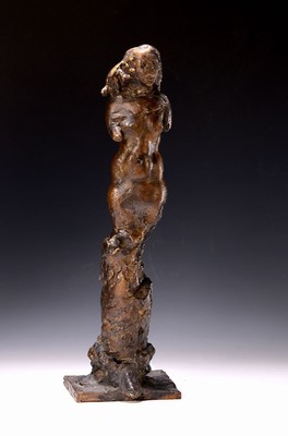 Bärbel Dieckmann, geb. 1961 in Bielefeld, Säule, Bronzeskulptur, sign., dat. H. ca. 42 cm