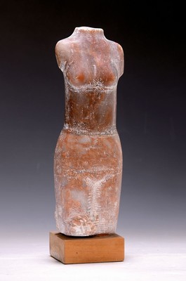 Fritz Schwarzbeck, 1902-1989, großer Torso, rötlicher Alabaster, H. ca.31 cm