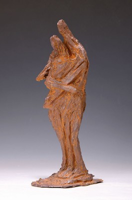 Unbekannter zeitgen. Künstler, Mutter mit Kind, Bronzeskulptur, 33cm