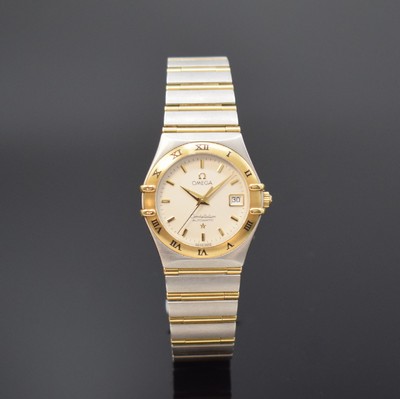 OMEGA Constellation Damenarmbanduhr in Stahl/Gold Referenz 766.1201, Schweiz um 2000, Automatik, Boden aufgedr., Gliederband m. Faltschl., Lünette ...