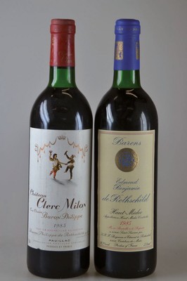 4 Flaschen: 1x 1994 Chateau Armailhac, 1x 1985Chateau Clerc Milon, 1x 1994 Mouton Clerc, 1x 1985 Barons Edmond & Benjamin de Rothschild,je ca. 750ml, ...