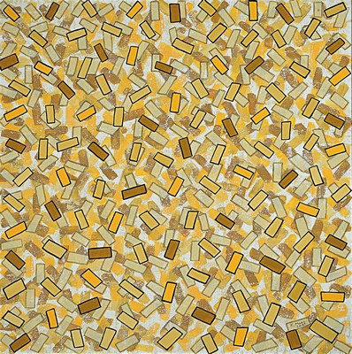 Karin Maas, geb. 1952, Messen und Ausstellungen im In-und Ausland, Titel: "Goldener Herbst", Acryl/Lwd, sign., ca. 80x80 cm