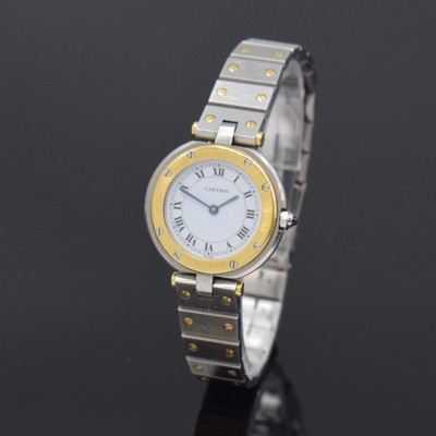 CARTIER Damenarmbanduhr Santos Vendome, Schweiz um 1990, quarz, Edelstahl/Gold komb. inkl. Gliederband m. Faltschl., Boden 8-fach verschr., ...