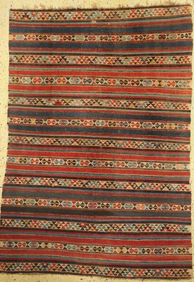 Kuba Kelim antik, Kaukasus, 19.Jhd, Wolle auf Wolle, ca. 260 x 188 cm, EHZ: 2-3, (Alte restarierungen)