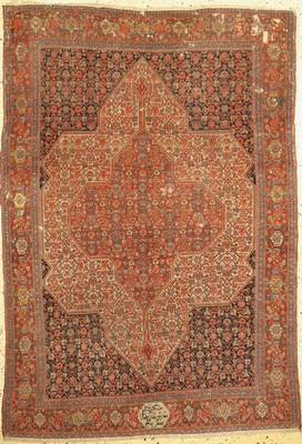 Antiker Senneh Persien, signiert( Senneh Kordestan Auftrag von Sultan Ahmad Shah), datiert 1311(1890), Wolle auf Baumwolle, ca. 204 x 144 cm, EHZ: 4