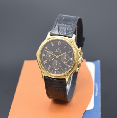 EBEL Automatic Chronograph Referenz 8134901 in GG 750/000, Schweiz lt. orig. Papier verk. 2000, Automatik, gedr. Geh., schwarzes Zifferbl., aufges. ...