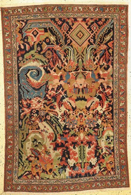 Antiker Malayer, Persien, um 1900, Wolle auf Baumwolle, ca. 191 x 126 cm, EHZ: 2, (gleichmässig dünn)