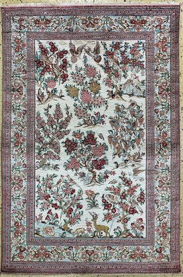 Ghom Seide, Persien, ca. 50 Jahre, reine Naturseide, ca. 150 x 101 cm, gereinigt, EHZ: 1-2