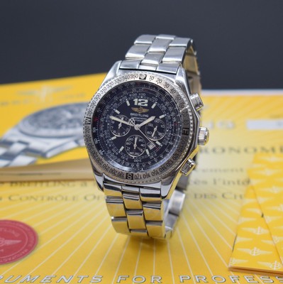 BREITLING Armbandchronograph Modell B-2 Referenz A42362, Automatik, Chronometer in Edelstahl inkl. Gliederband m. Faltschl., Boden geschr., Lünette ...