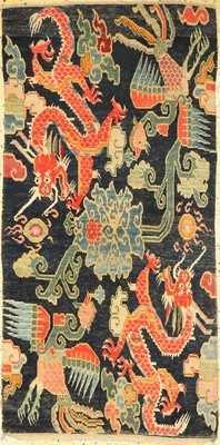 Tibet"Drachenteppich", um 1900, Wolle auf Baumwolle, ca. 175 x 90 cm, EHZ: 2