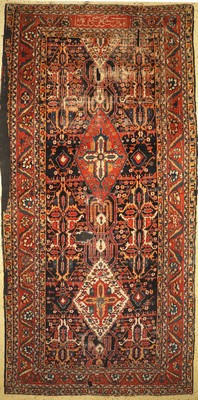 Antiker Bachtiar"Khanteppich, Persien, datiert 1324(1903), Wolle auf Baumwolle, ca. 443 x 218 cm, EHZ: 4