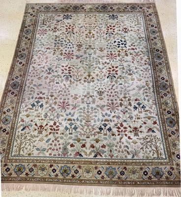 Tetex alt, Europa, um 1940, Wolle auf Baumwolle, ca. 512 x 400 cm, Reinigungsbedürftig, EHZ: 2