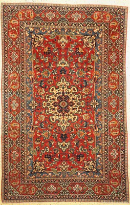 Esfahan fein antik, Persien, um 1900, Korkwolle auf Baumwolle, ca. 237 x 153 cm, gereinigt, EHZ: 2-3