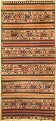 Shahsawan Kelim antik, Persien, 19.Jhd, Wolle auf Wolle, ca. 230 x 107 cm, EHZ: 2