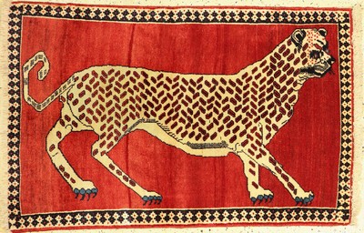 Gabbeh alt, Persien, ca. 50 Jahre, Wolle auf Wolle, ca. 150 x 96 cm, EHZ: 2-3