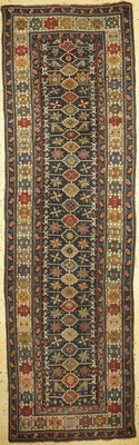 Antiker Schirwan, Kaukasus, 19.Jhd, Wolle auf Wolle, ca. 360 x 110 cm, EHZ: 3, (Alte Restaurierungen)