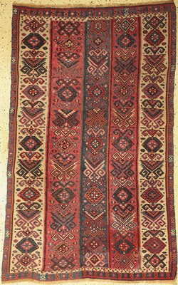 Malatia Kelim antik(2 Bahnig), Türkei, um 1900, Wolle auf Wolle, ca. 233 x 148 cm, EHZ: 2