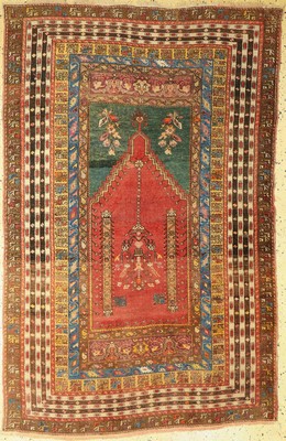 Dazkiri antik, Türkei, um 1900, Wolle auf Wolle, ca. 212 x 140 cm, EHZ: 3, kleine Löcher, (Alte restaurierungen)