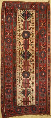 Aydin Kelim antik, Türkei, 19.Jhd, Wolle auf Wolle, ca. 360 x 165 cm, EHZ: 2 (kleines Loch), restauriert
