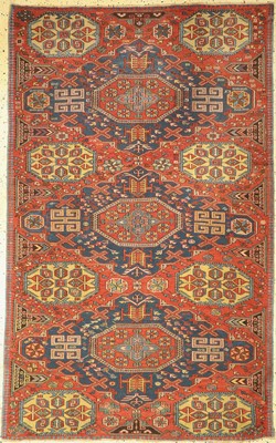 Antiker Sumakh, Kaukasus, 19.Jhd, Wolle aufWolle, ca. 240 x 150 cm, EHZ: 2(kleine Löcher)