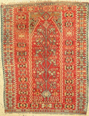 Anatol Kelim antik, Türkei, 19.Jhd, Wolle auf Wolle, ca. 155 x 124 cm, EHZ: 3