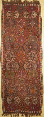 Malatia Kelim, Türkei, um 1940, Wolle auf Wolle, ca. 395 x 147 cm, EHZ: 3