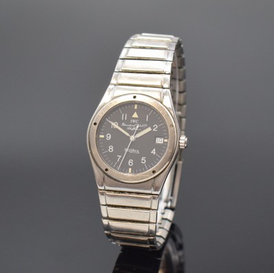 IWC Damenarmbanduhr Ingenieur, Schweiz 1980er Jahre, quarz, Titangeh. inkl. Gliederband m. Faltschl., Boden u. Lünette verschr., schwarzes ...